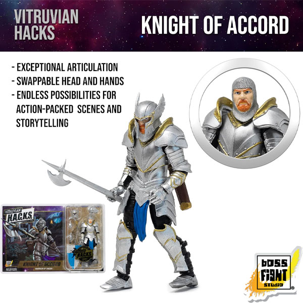Boss Fight Studio Vitruvian H.A.C.K.S. Knight of Accord Warrior of Order 1:18 Scale Action Figure
